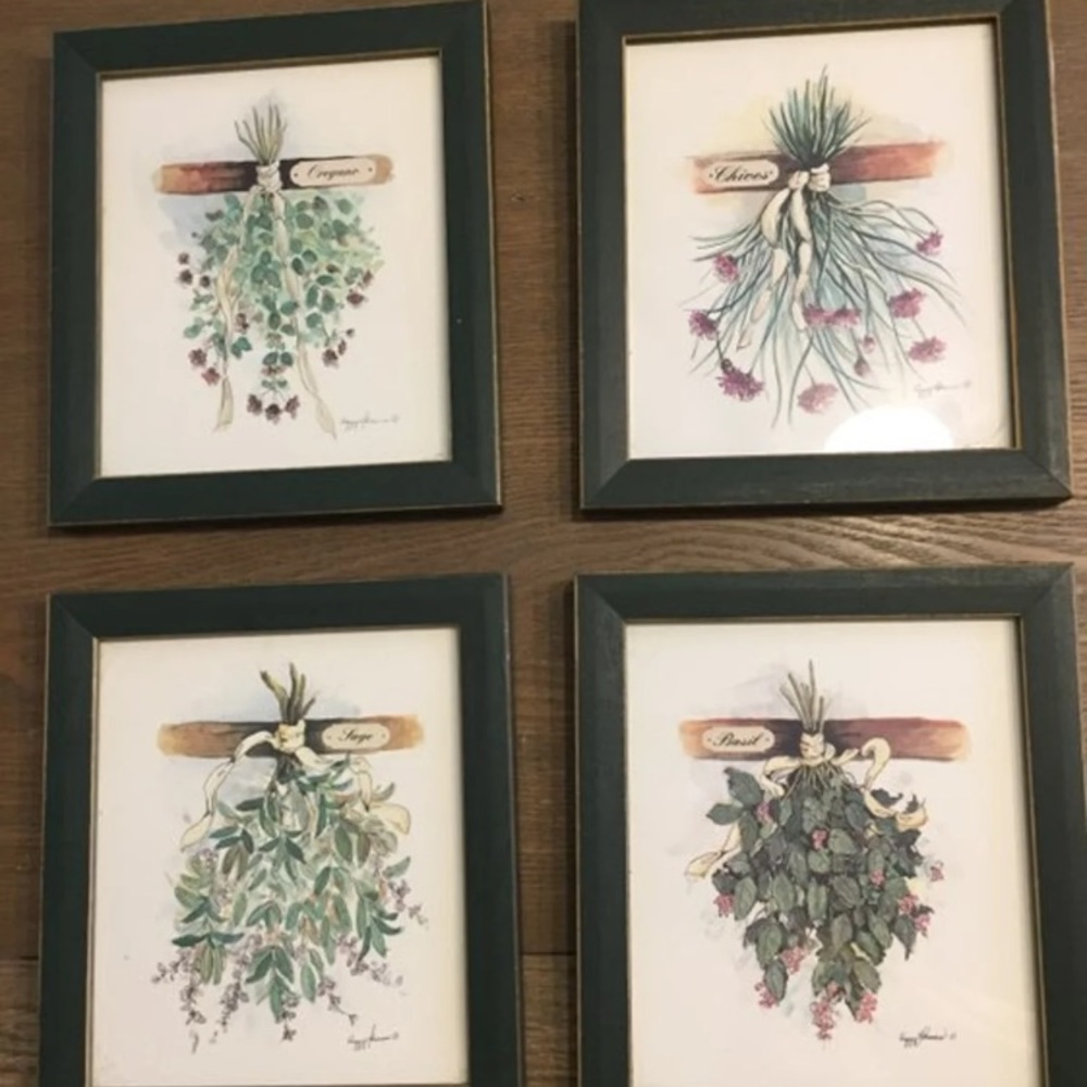 Vintage style herb pictures